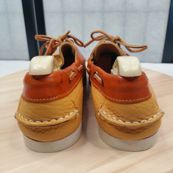 Vintage Dooney & Bourke Yellow Leather Loafer Slip On Boat Shoes Women US 11 M - Picture 8 of 14